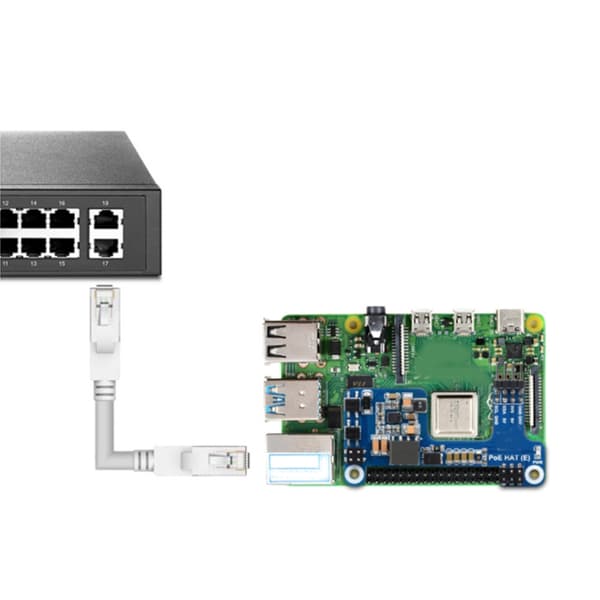 POE Strøm over Ethernet-modul HAT for 4B 3B+ Utvidelseskort