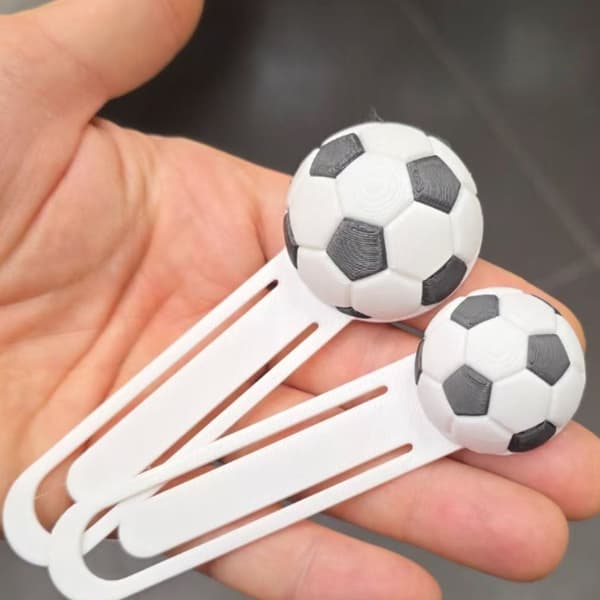 3 stk. 3D-printede fodboldbogmærker Letvægts plastik tekstbogsideholder