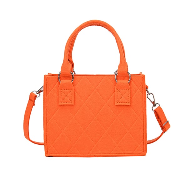 Kvinnor Filt Crossbody Väska Mode Axelväska Flickor Mångsidig Messenger Bag Dam Casual Handväska Liten fyrkantig väska Ins Orange