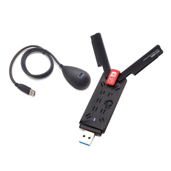 NY 1800Mbps WiFi 6 USB3.0 Adapter 802.11AX 2.4G/5GHz Trådlös WiFi6 USB Dongel RTL8832AU Stöd MU-MIMO Win7 10 11 null - AX1800