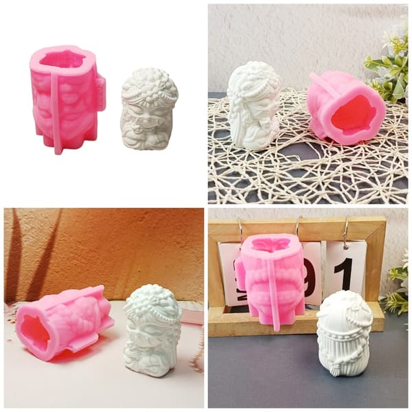 Silikoneform 3D Loulan Prinsesse Lysforme Støbeforme Ornamentforme