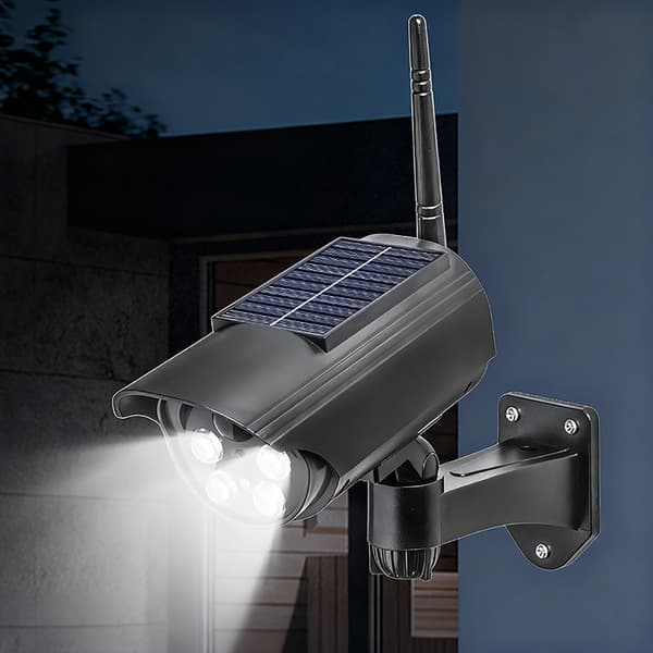 ABS Aurinkokenno Väärennetty CCTV-kamera Ulkokäyttöön Vedenpitävä Varkaudenestolaite