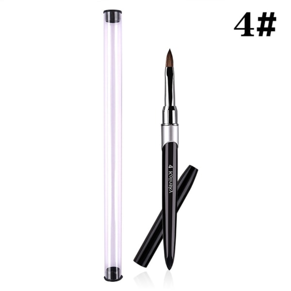 Nagel Akryl Pensel Sable Akryl Pensel UV Gel Carving Pen Borste Flytande Pulver DIY Nail Drawing Nail Art Borstar 6