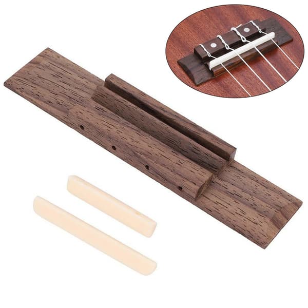 Ukulelebro med saler og mutter i palisander for ukuleleinstrumenter
