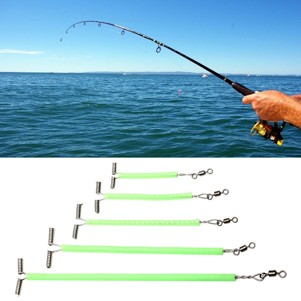 20st rostfria fiskedrag Linjeledare spår Lysande fiskeriggar med rullande svängar 3-vägs set 15cm