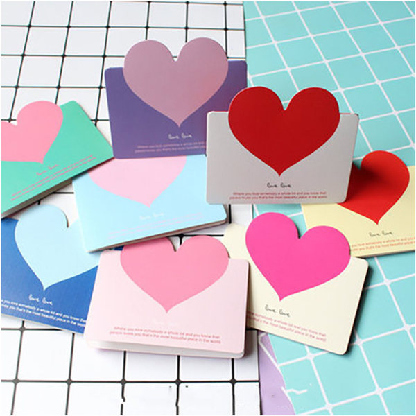 10 st Alla hjärtans dag Kärlekskort med kuvert hjärta Valentine Note Card