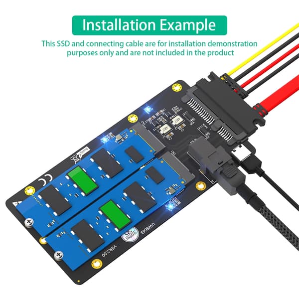 NVME M.2 til SATAIII og SFF 8643 Konverteradapter for datamaskin