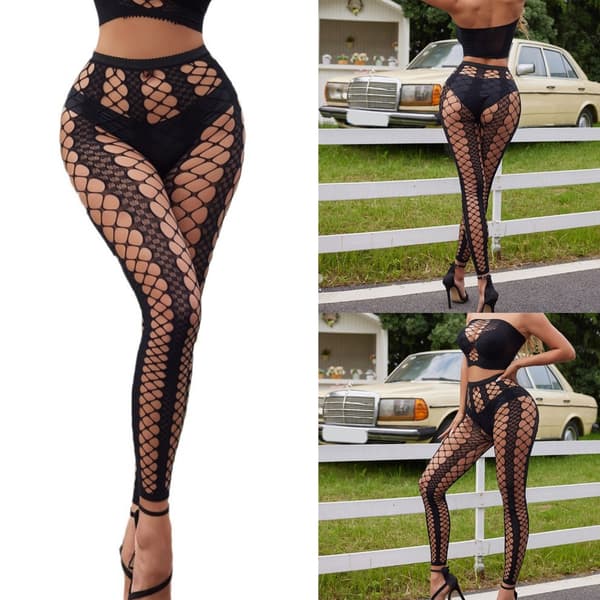 Dame Fishnet Strømper Mønstrede Lårhøye Fishnet Strømpebukser Gave