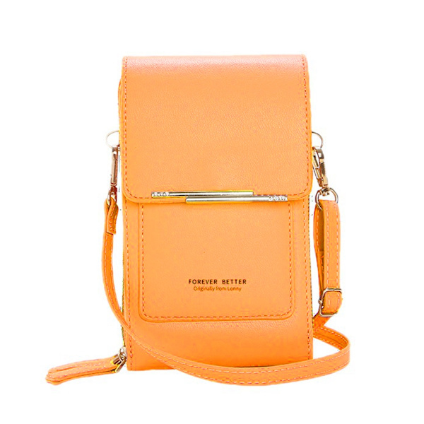 Kvinnor Liten Crossbody-väska Girl Touch-Screen Telefonväska Mini Messenger Bag med kreditkortsfack Enkel telefonväska Yellow
