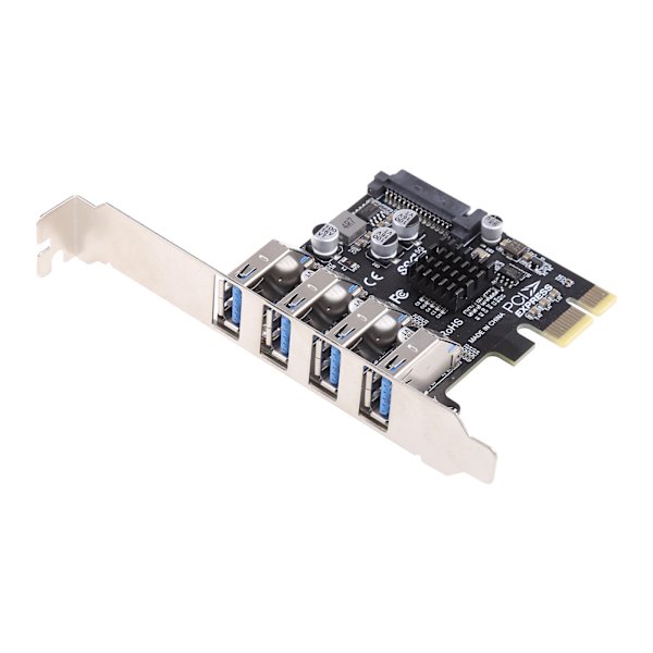 USB PCIe -kortti, 4 porttia USB 3.0 - PCI Express -kortin laajennukseen, PCI-E - USB 3.0 -keskitinohjainsovitin Windows 7/8/1 -käyttöjärjestelmille