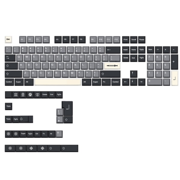 134 Tangenter/set Svärd Tangenter Cherry Profil PBT Tangenter För MX Brytare DZ60 GK61 GK64 SK61 GMK Dye Sublimering för Tangenter
