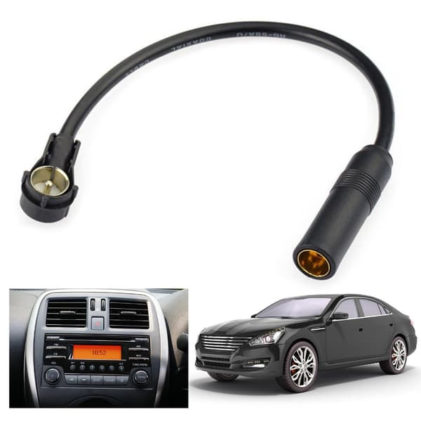 Til bilradioantenneadapterkabel 30 cm med DIN 41585 han-til-hun-stik