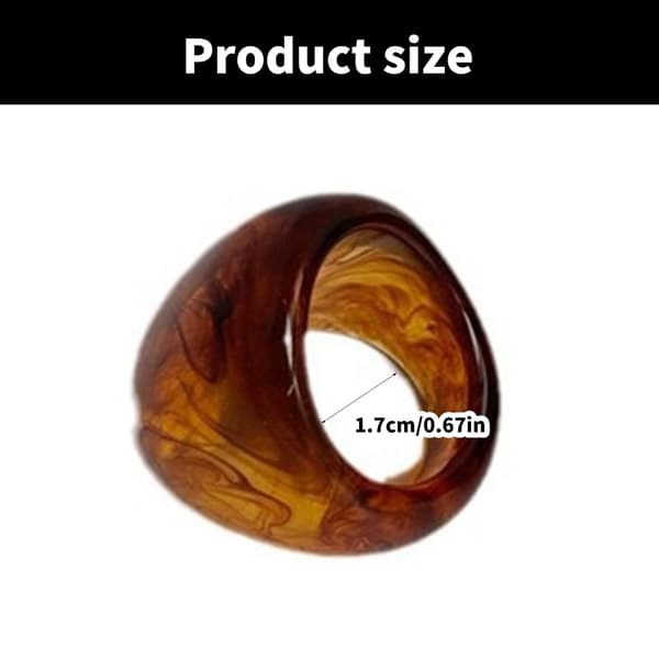 Chic Kaffe Tone Resin Ring Tilbehør Ideel til Modebevidste Kvinder