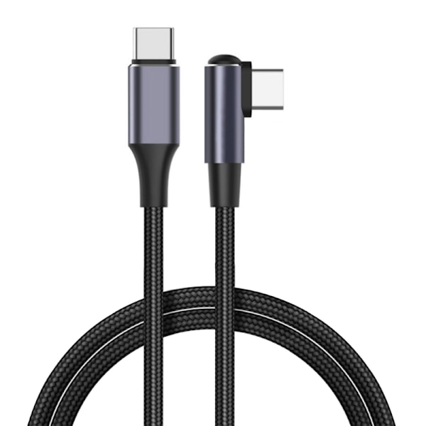 PD100W Type-C USB C 90 Graders Vinkel Datakabel 100W 480Mbps Hurtig Opladning Nylonledning Holdbar Datalinje