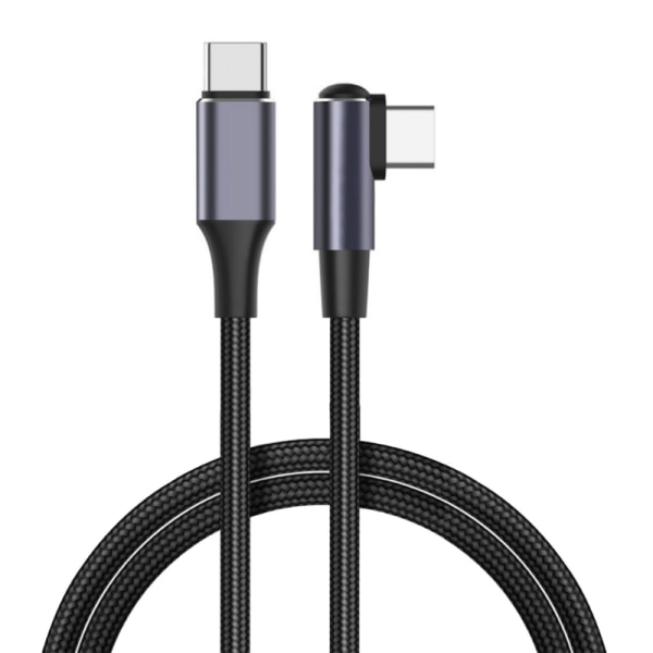 PD100W Type-C USB C 90 Graders Vinkel Datakabel 100W 480Mbps Hurtiglading Nylonledning Slitesterk Datalinje