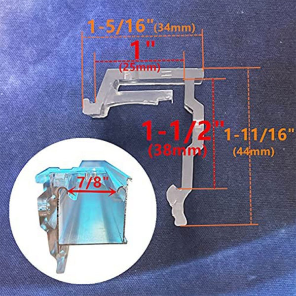 2 stycken Heavy Duty gardinstångsfäste Plasthänga gardinstångshållare Installera stänger för draperistång Transparent