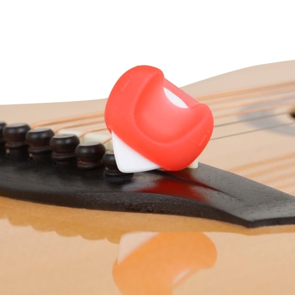 3st Guitar Pick Cork Grip Anti-sladd Grips Plectrum Accessory Silikon Cork Grip för Guitar Pick Förhindra glidverktyg Red