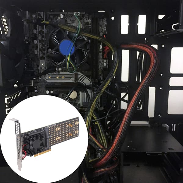 Metall PCIe3.0 Expansionskort 48 Lane Splitters Stöder Fyra M.2 SSDs 22110 Storlek