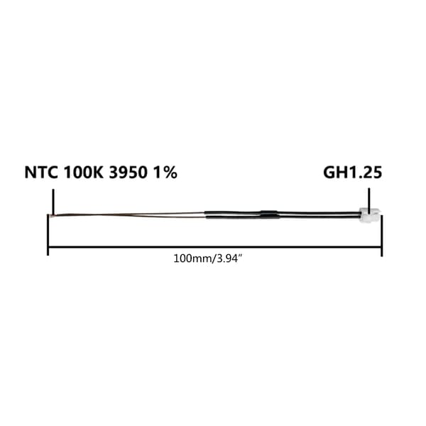 Termistor NTC 100K Varmeplade Til Bambu Lab X1 X1C Carbon 3D Printere
