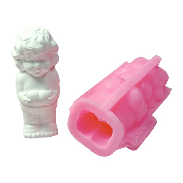 Hjerteholdende engel figur gipsform silikonform for hjemmedekorasjon