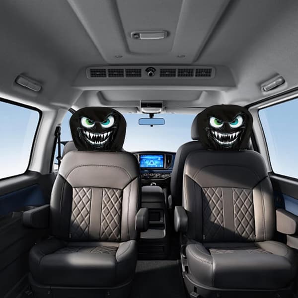 Devil Eyes Bilstol Nackstödsskydd Skyddande Polyester Universal Bilinredning 2 packs