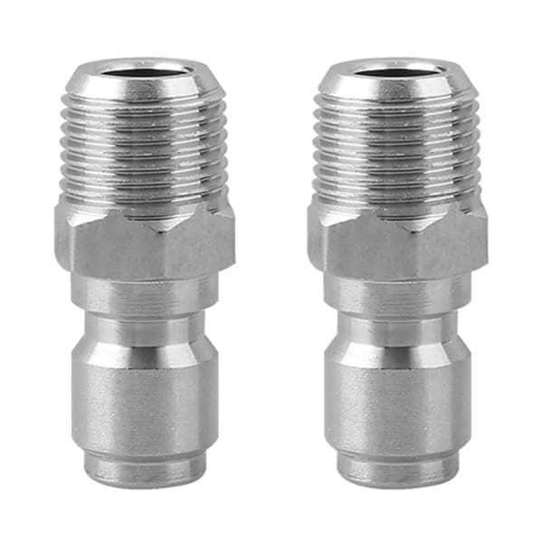 2 stk. spændeskive trykvasker fittings rustfrit stål 3/8 tommer han NPT stik