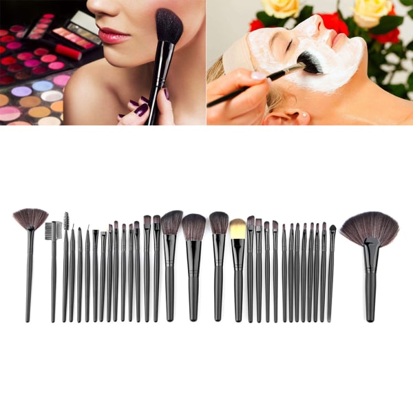 32st Pro Makeup Borstar Kosmetisk verktygssats Ögonbrynsskugga Powder Brush Set Bag Pink