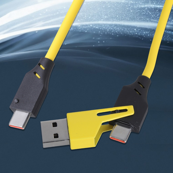 Nopea Type C+USB - Type C Sisäänvedettävä Data Synkronointikaapeli Johto 65W Lataus