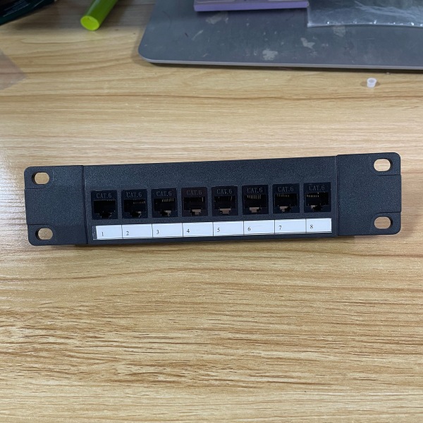 Ethernet Patch Panel Cat6 8-portars RJ45 Vägg- och rackmonterad Keystone Jack-modul