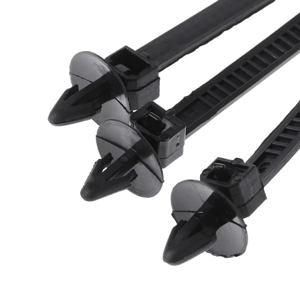30 stk. Nylon Sort Bil Auto Kabelrem Push Mount Wire Tie Holder Clip Klemme