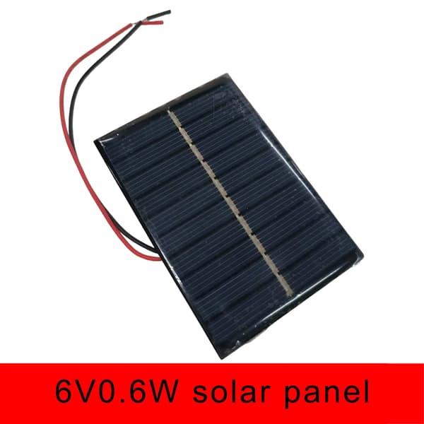 Mini solpanelmodul 6V med kabel polysilicium til udendørs havelampe
