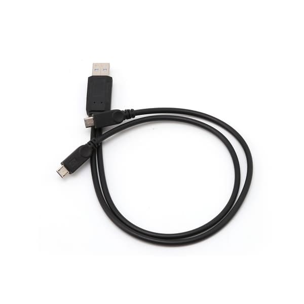 Bærbar 38 cm USB Han Universal Micro USB Dobbelt Han Y Adapter Splitter Kabel