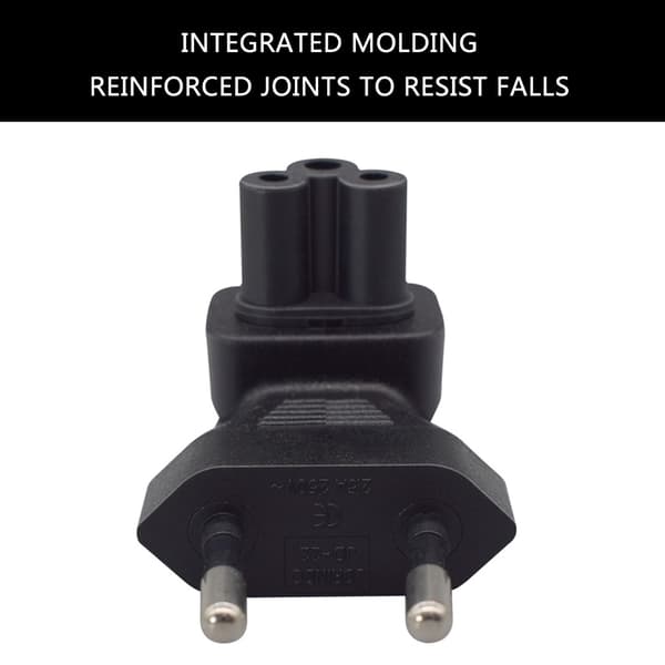 EU4.0MM til IEC320 C5 strømadapter EU-standard 2-pinners til IEC320 C5