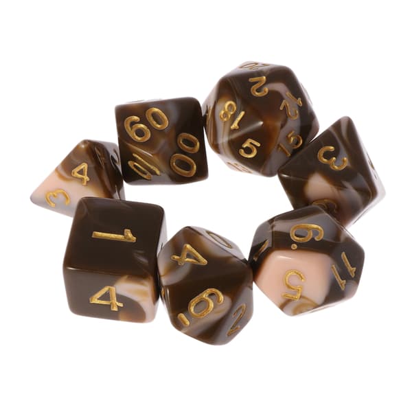 7 st/set Sidoslagna Tärningar D4 D6 D8 D10 D12 D20 För RPG Poly Spel