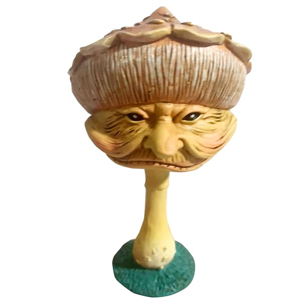 Lyckliga miniatyrsvampar för Fairy Garden Yard Lawn Ornament Funny Face Statue