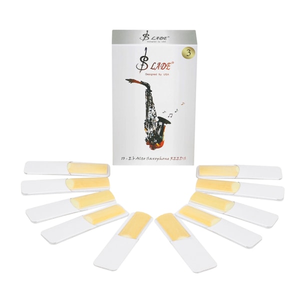 10 st Saxrör visselpipa Alt Tenor Sporano Saxofon Vass Klarinett Vass Blåsinstrument Vass för enkel spel No. 3 Alto