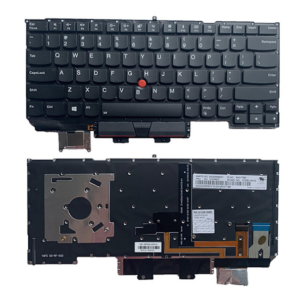US Layout Engelskt tangentbord för bärbar dator med pekare & bakgrundsbelyst ersättning för ThinkpadX1 Carbon 5th Gen 5 2017 Laptop