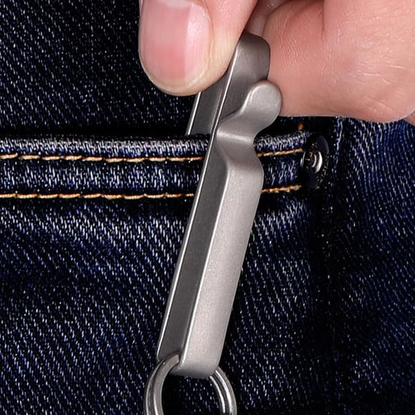 S-formet dobbeltsidet bælte nøgleholder titanium bæltestrop nøgleringe clips