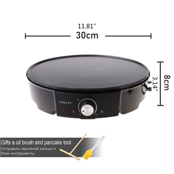 Hushålls elektriska non-stick bakplåt liten pannkaksmaskin EU-kontakt Bärbar pannkakspanna elektrisk crepe maker