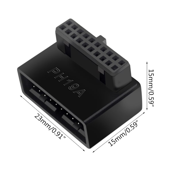 Dator Moderkort Header Adapter USB 3.0 19P/20P 90 Degree L rätvinkel Desktop Converter Moderkort Converter B