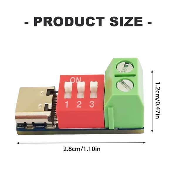 Justerbar 5V-20V PD3.0 2.0 Snabbtestkort med DIP-switchar