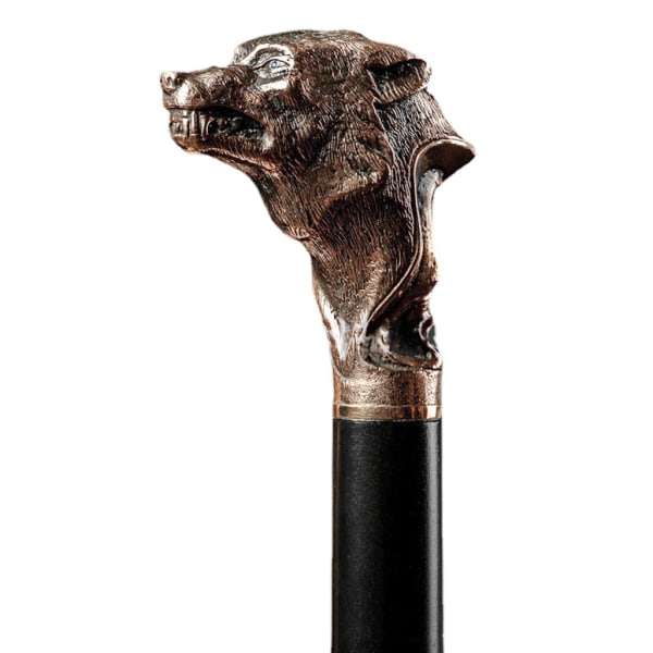 Wolf Head Lyx Walking Stick Män Lyx Walking Cane Travel Dekorativ Walking Stick 36 Inches Wood Walking Pole Present