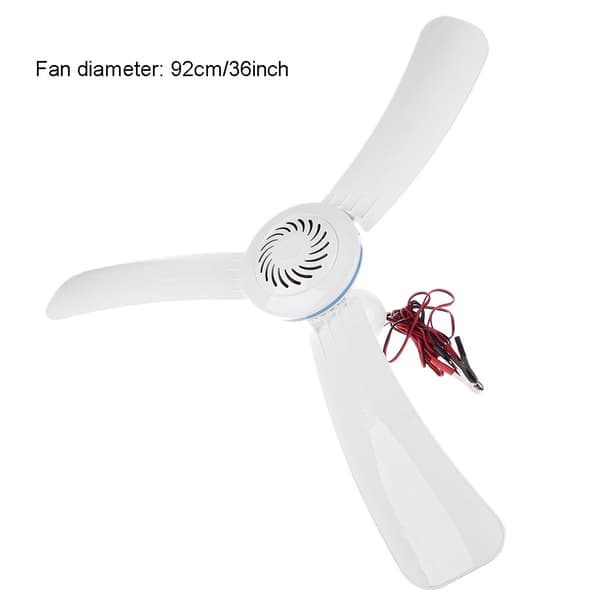 3 blade 36\" 12V campingtelt hængeventilator loftventilator uden afbryder 92 cm