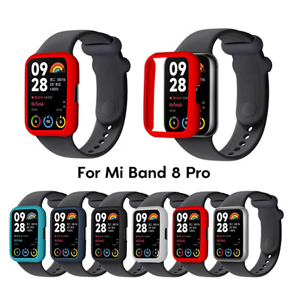 För MiBand 8 Pro Watch Skyddsfodral Lättvikts anti-scratch hårt hölje Skyddsskal Stötsäkert PC- case cover Clear