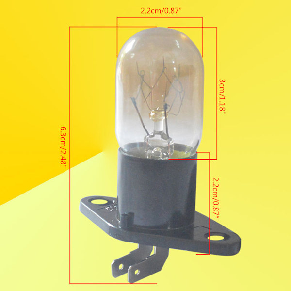 250V 2A Mikrovågsugn Glödlampa Kylskåp Belysning LED Glödlampa med bas Högtemperaturapparat utbyte Glödlampa Universal