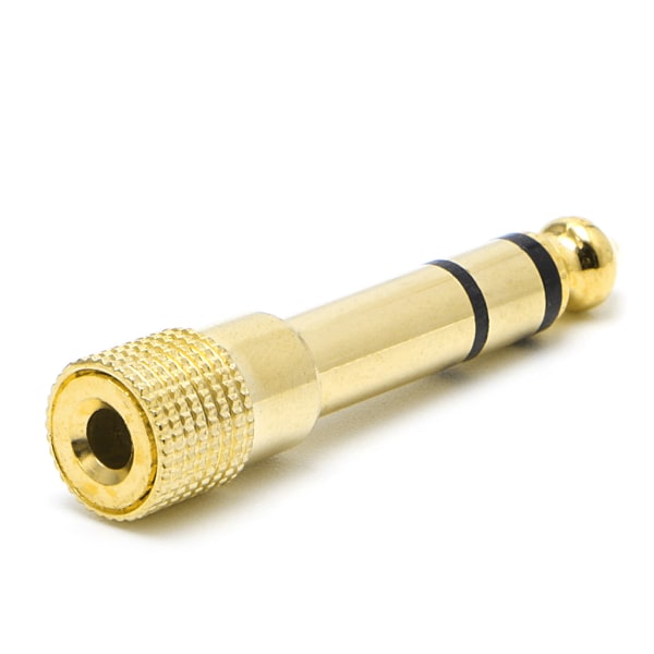 6,5 mm 1/4\"hankontakt till 3,5mm 1/8\" honkontakt stereohörlurar o adapter