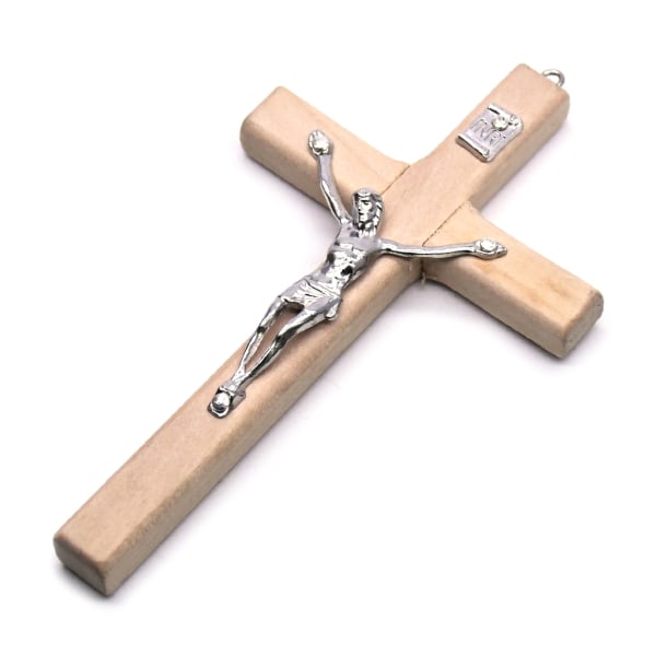 5x trä Kristus Jesus för korslidande staty Religiös bön krucifix Pend Creamy White