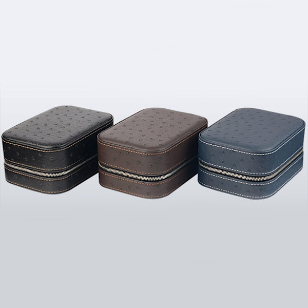 Microfiber Läder Watch Box Bärbar Watch Storage Box Europeisk Watch Box Mekanisk Watch Storage Box Watch Box Black - Watch ring bit