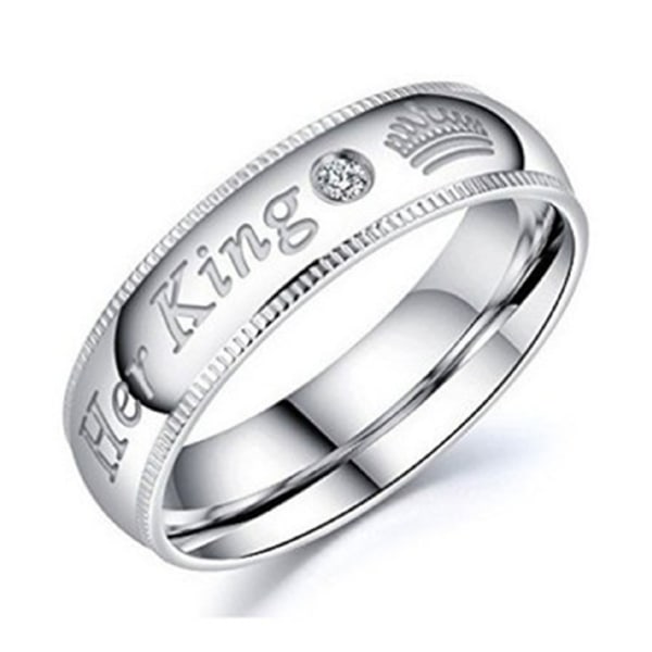 1 par Her King and His Queen Ring Matchande Ring Promise Ring Justerbar öppningsring Lämplig för damer och herrar