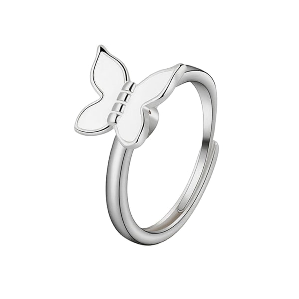 for Butterfly Angst Ring Roterende Justerbar Stress Relief Ring for Valentinsdag Fidget Roterbar Beroligende Bekymringsring